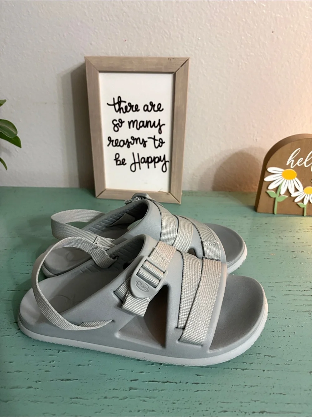 Chaco Light Gray Strappy Kids Sandals
